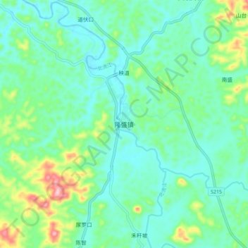 Mappa topografica 隆盛镇, altitudine, rilievo