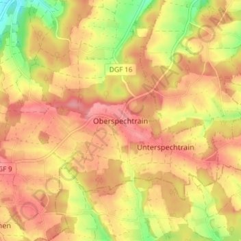 Mappa topografica Oberspechtrain, altitudine, rilievo
