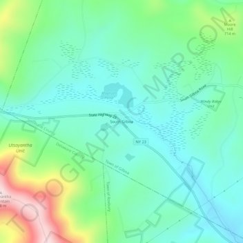 Mappa topografica South Gilboa, altitudine, rilievo