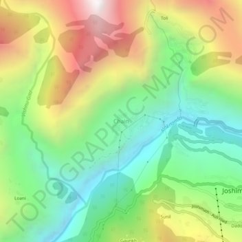 Mappa topografica Chain, altitudine, rilievo