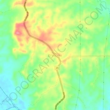 Mappa topografica El Viajano, altitudine, rilievo