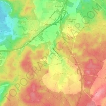 Mappa topografica Fercha, altitudine, rilievo
