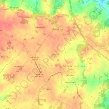 Mappa topografica La Brossière, altitudine, rilievo
