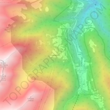 Mappa topografica Laveggiolo, altitudine, rilievo