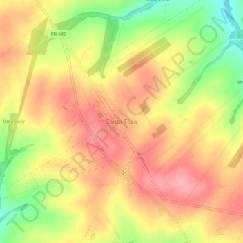 Mappa topografica Santa Eliza, altitudine, rilievo
