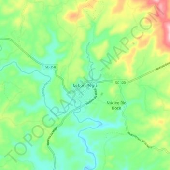 Mappa topografica Lebon Régis, altitudine, rilievo