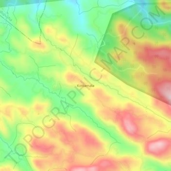 Mappa topografica Kottamala, altitudine, rilievo