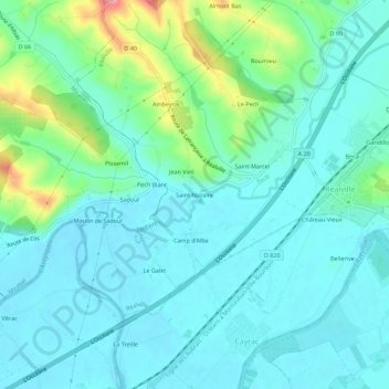 Mappa topografica Saint-Nazaire, altitudine, rilievo