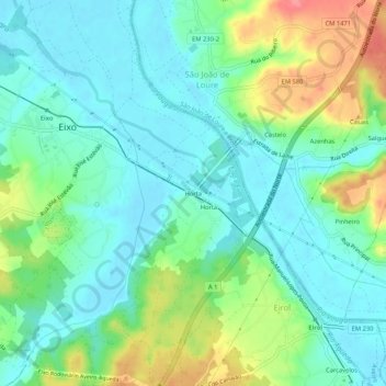 Mappa topografica Horta, altitudine, rilievo
