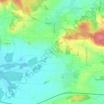 Mappa topografica Buch, altitudine, rilievo