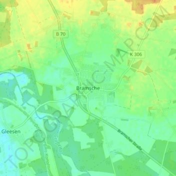 Mappa topografica Bramsche, altitudine, rilievo