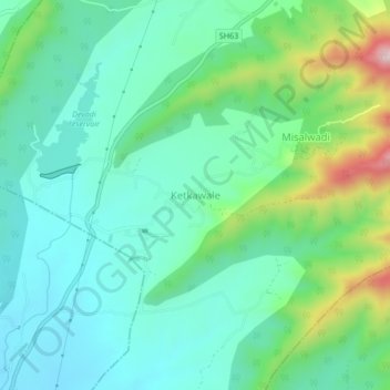 Mappa topografica Ketkawale, altitudine, rilievo