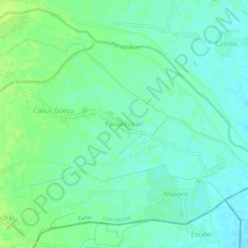 Mappa topografica Panalicsican, altitudine, rilievo