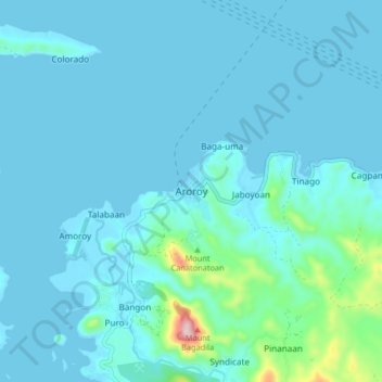 Mappa topografica Aroroy, altitudine, rilievo