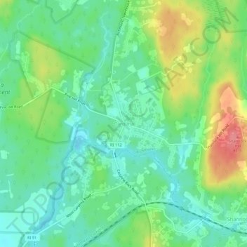 Mappa topografica Carolina, altitudine, rilievo