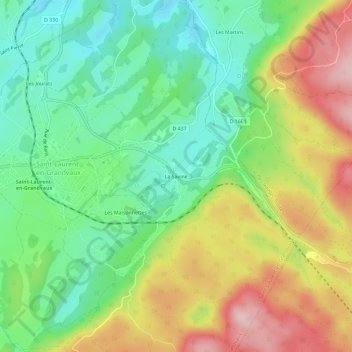 Mappa topografica La Savine, altitudine, rilievo