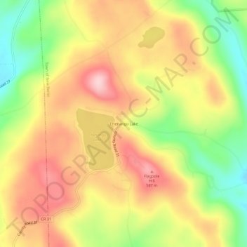 Mappa topografica Chenango Lake, altitudine, rilievo