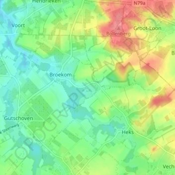 Mappa topografica Sassenbroek, altitudine, rilievo