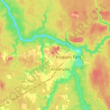 Mappa topografica Montrock, altitudine, rilievo