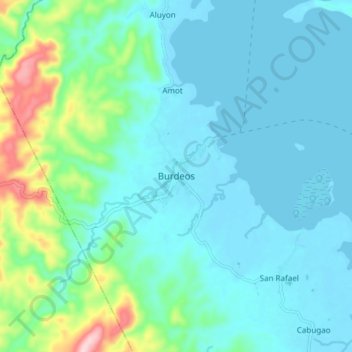 Mappa topografica Burdeos, altitudine, rilievo