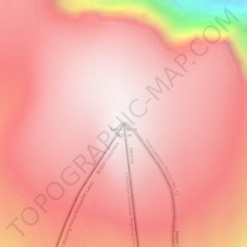 Mappa topografica Snow Dome, altitudine, rilievo