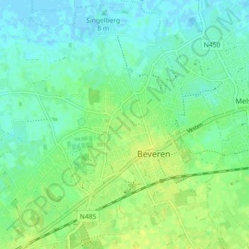 Mappa topografica Yzerhand, altitudine, rilievo