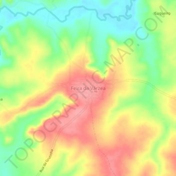 Mappa topografica Feira da Várzea, altitudine, rilievo