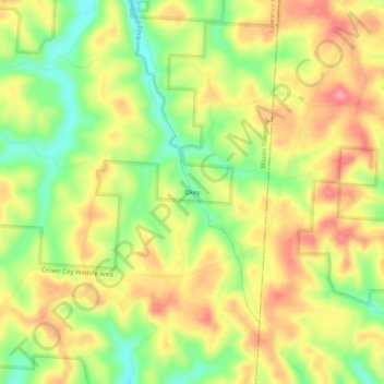 Mappa topografica Okey, altitudine, rilievo