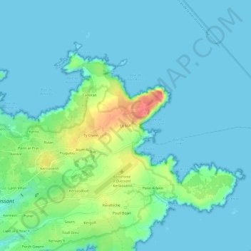 Mappa topografica Le Stiff, altitudine, rilievo