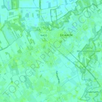 Mappa topografica Bautschoot, altitudine, rilievo