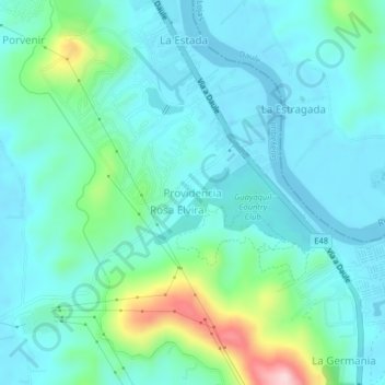 Mappa topografica Providencia, altitudine, rilievo