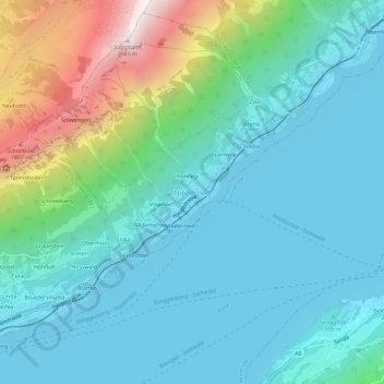 Mappa topografica Niederried, altitudine, rilievo