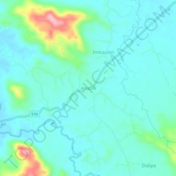 Mappa topografica Anabo, altitudine, rilievo
