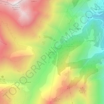 Mappa topografica Deux-Nants, altitudine, rilievo
