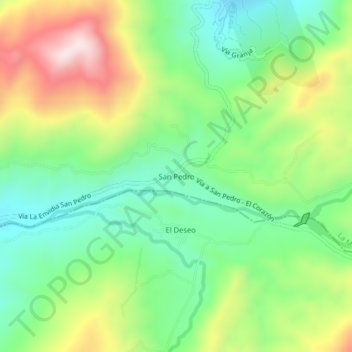 Mappa topografica San Pedro, altitudine, rilievo