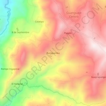 Mappa topografica Rumipamba, altitudine, rilievo