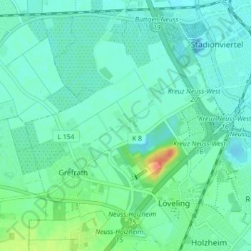 Mappa topografica Lanzerath, altitudine, rilievo