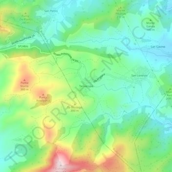 Mappa topografica Tamarispa, altitudine, rilievo