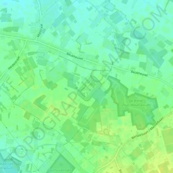 Mappa topografica Fort Koningshooikt, altitudine, rilievo