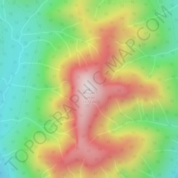 Mappa topografica Mount Sutton, altitudine, rilievo