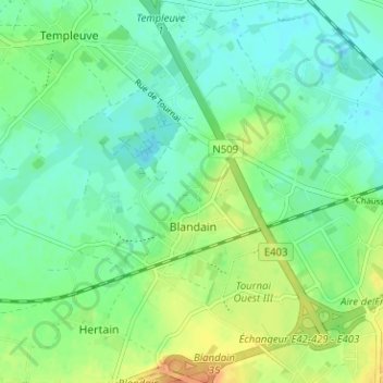 Mappa topografica Cocriamont, altitudine, rilievo