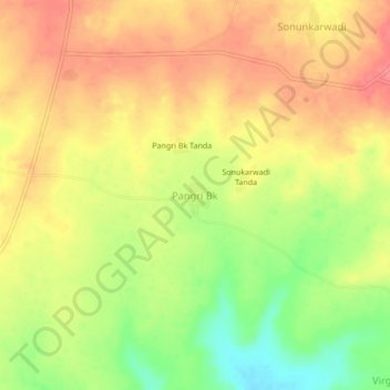 Mappa topografica Pangri Bk, altitudine, rilievo