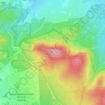 Mappa topografica Großer Ehberg, altitudine, rilievo