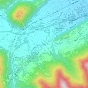 Mappa topografica Rasai, altitudine, rilievo