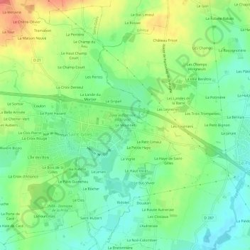 Mappa topografica Le Moulinet, altitudine, rilievo