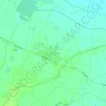 Mappa topografica San Pancrazio, altitudine, rilievo