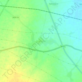 Mappa topografica Seemalya, altitudine, rilievo