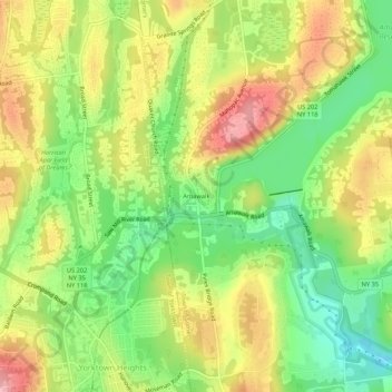 Mappa topografica Amawalk, altitudine, rilievo
