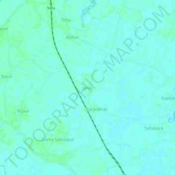 Mappa topografica Jonki, altitudine, rilievo