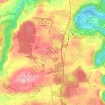 Mappa topografica Magnedens, altitudine, rilievo